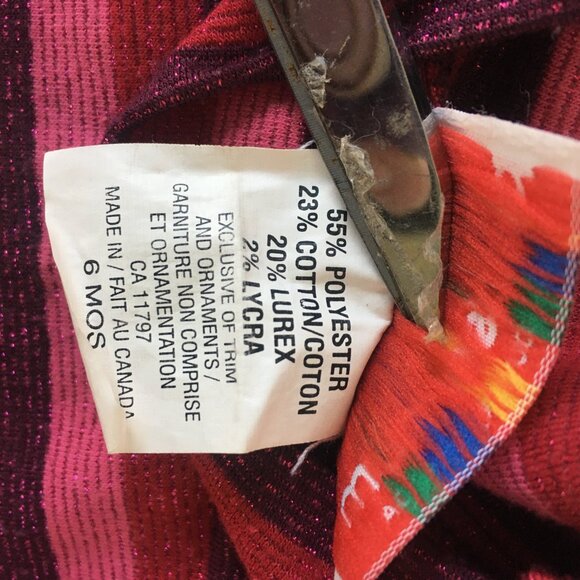 Please Mum Girls Baby Sz 6 Months Sparkle Red Pink Shirt Stripe Vancouver Canada - Picture 9 of 13